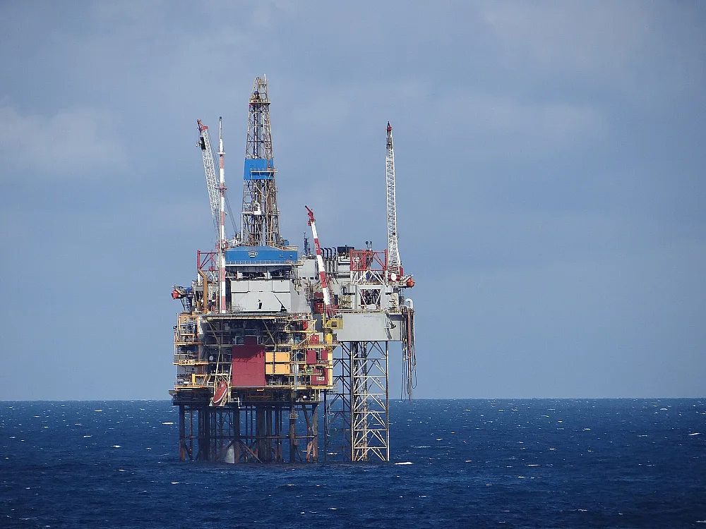 North Sea production platform in open water